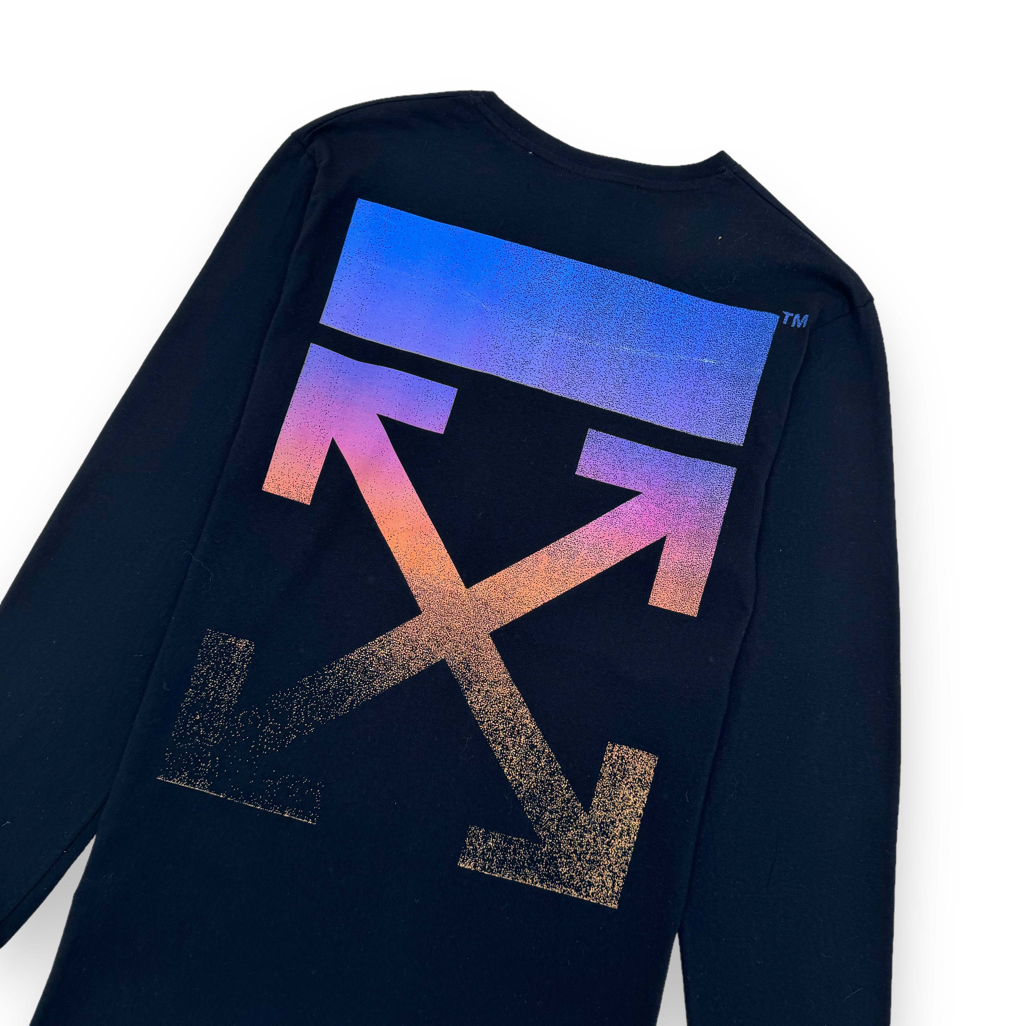 OFF-WHITE LONG SLEEVE DEGRADE ARROW T-SHIRT BLACK L
