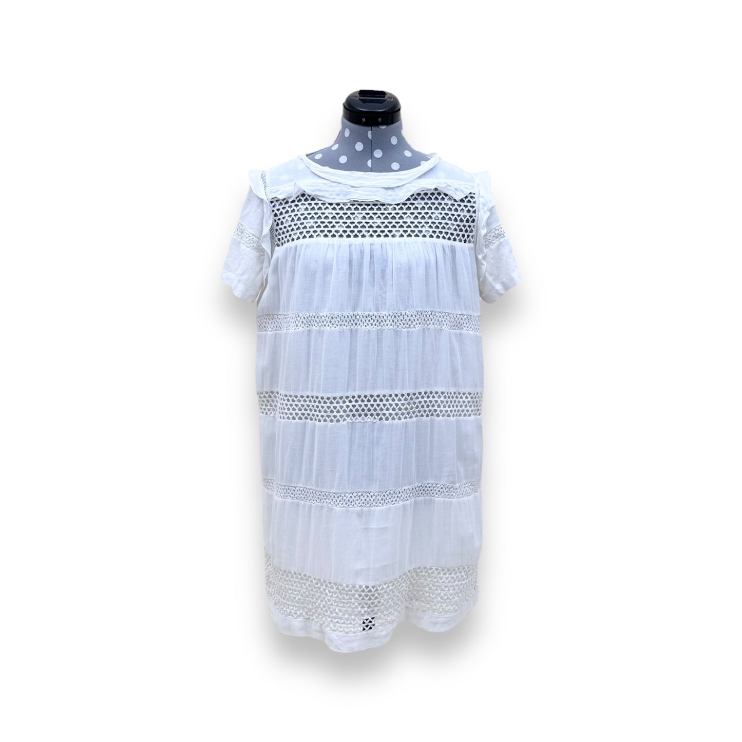 ISABEL MARANT CALEEN VOILE EMBROIDERED DRESS WHITE M