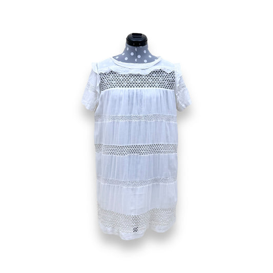 ISABEL MARANT CALEEN VOILE EMBROIDERED DRESS WHITE M