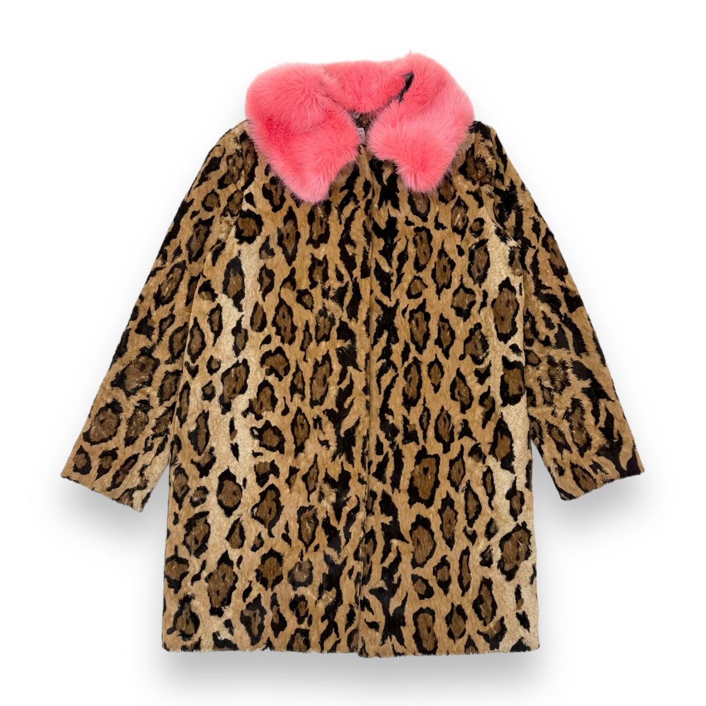 SHRIMPS PAPA PUSS FAUX FUR COAT PINK / BROWN S