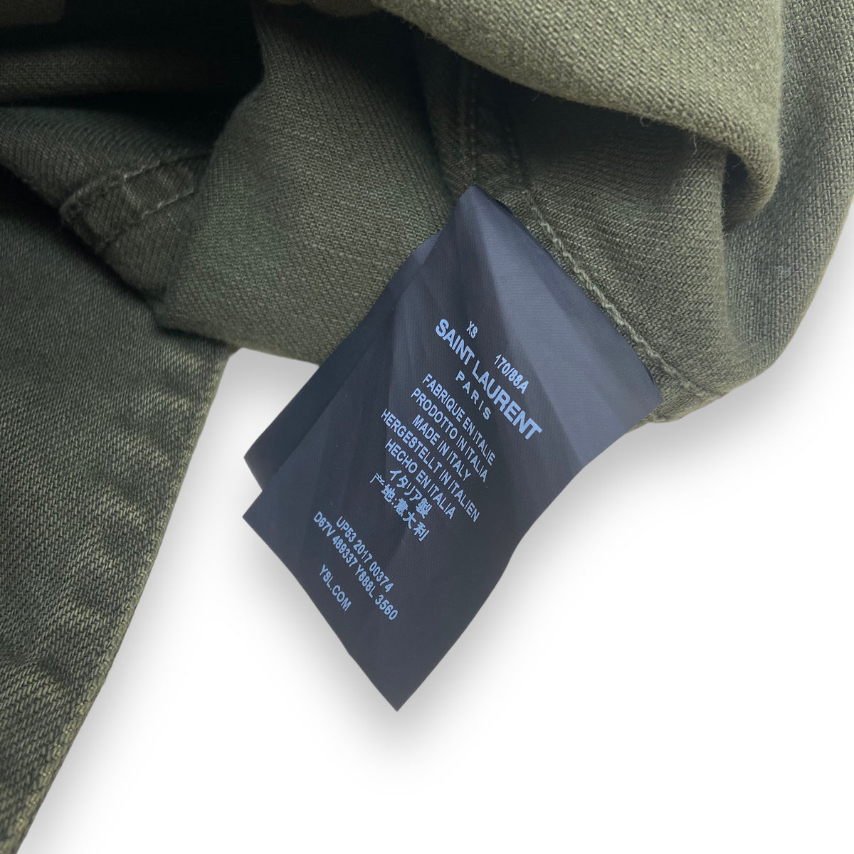 SAINT LAURENT DENIM JACKET KHAKI XS