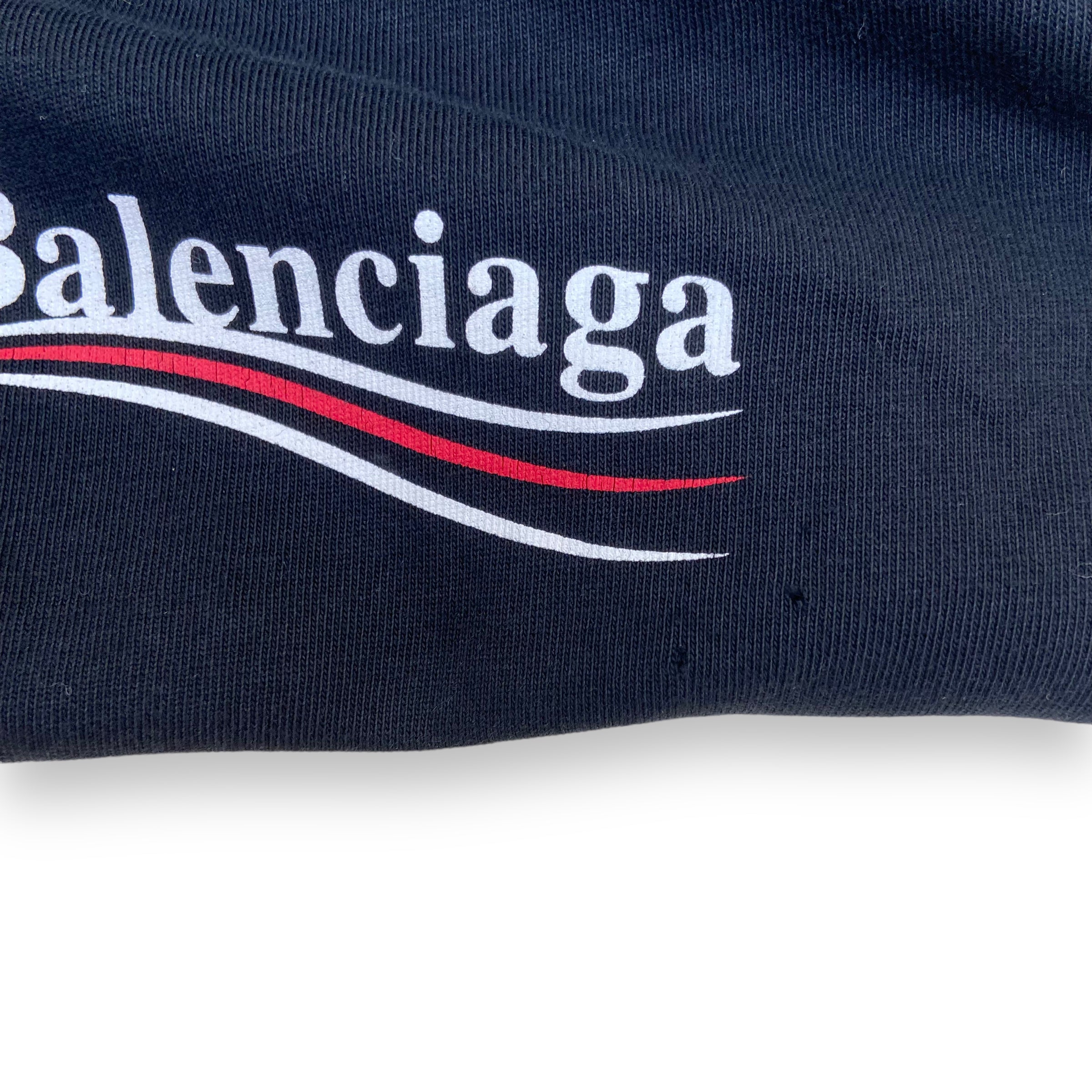 BALENCIAGA POLITICAL LOGO T-SHIRT BLACK M
