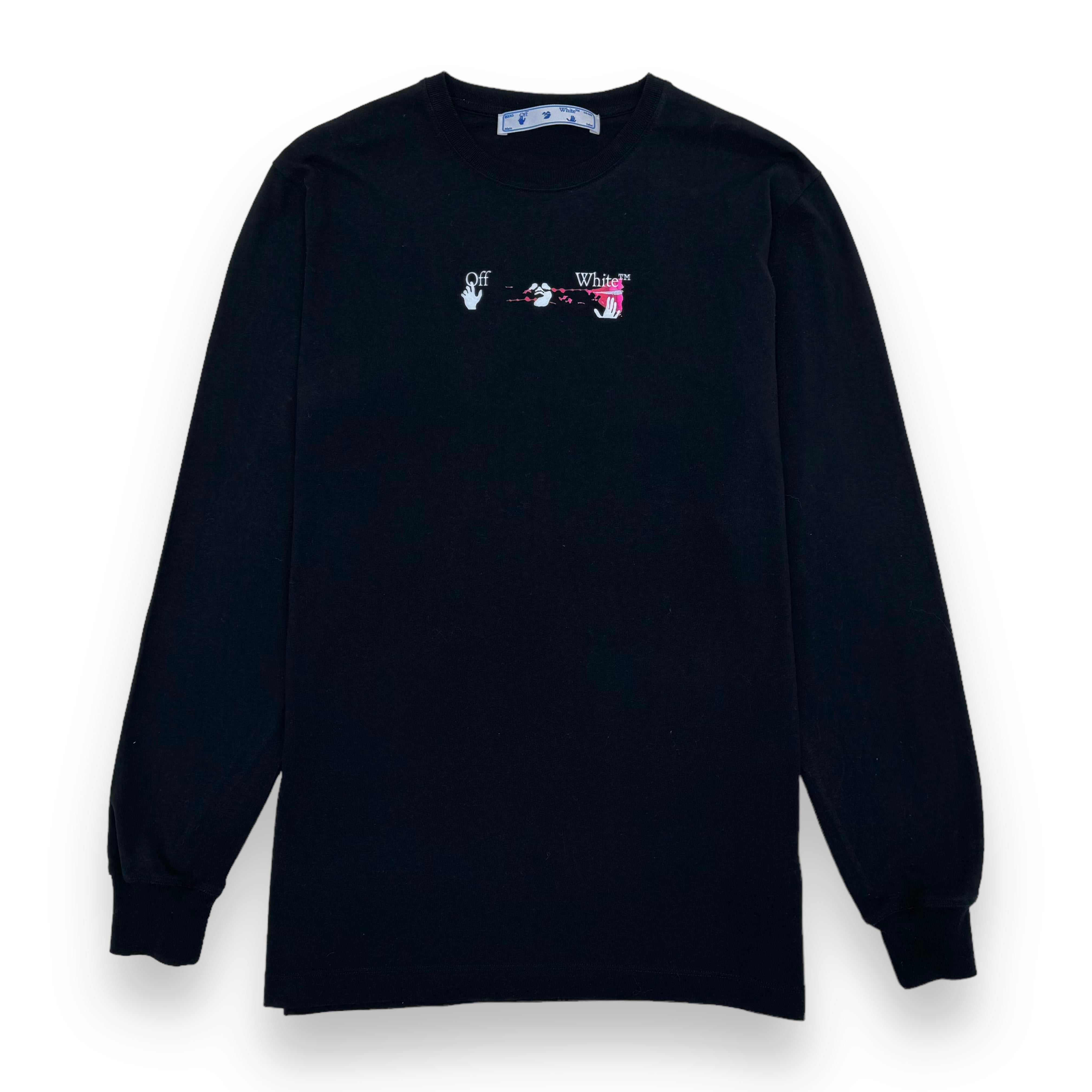 OFF-WHITE ACRYLIC ARROW LONG-SLEEVE T-SHIRT BLACK / FUCHSIA L