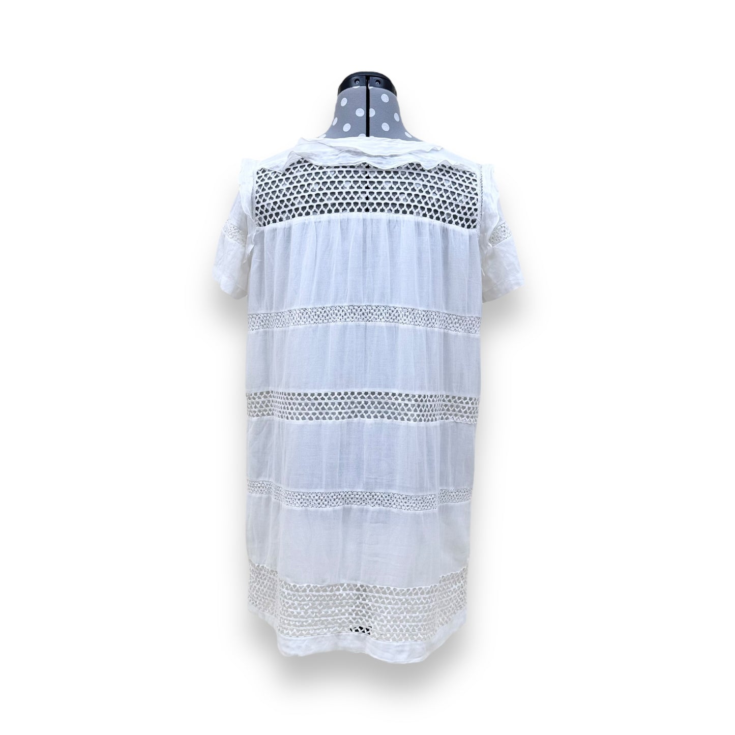 ISABEL MARANT CALEEN VOILE EMBROIDERED DRESS WHITE M