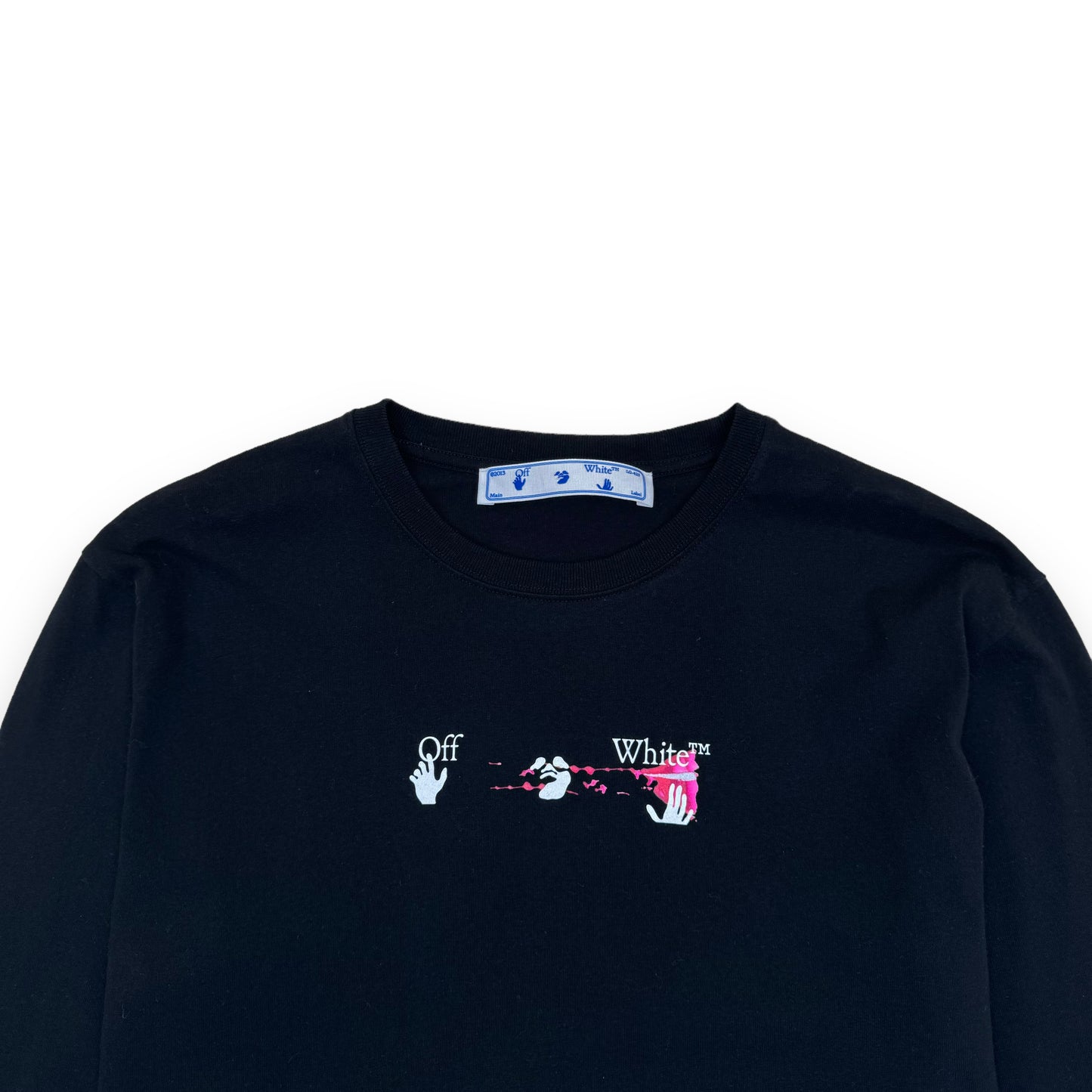 OFF-WHITE ACRYLIC ARROW LONG-SLEEVE T-SHIRT BLACK / FUCHSIA L