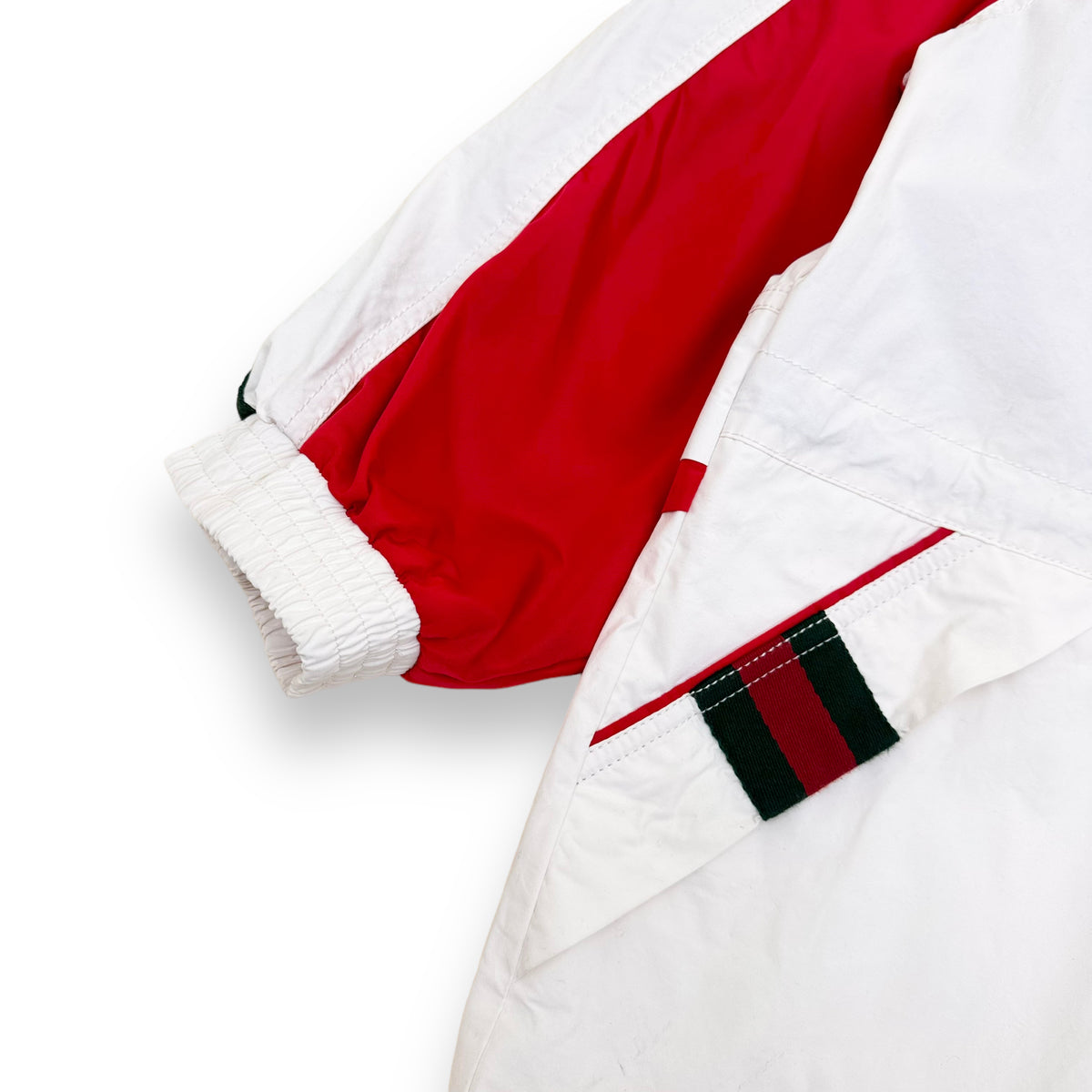 GUCCI COTTON CANVAS WINDBREAKER JACKET WHITE S