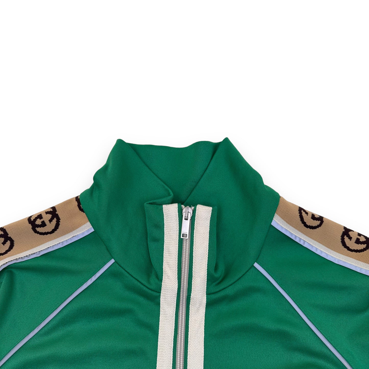 GUCCI GG-JACQUARD SIDE-STRIPE TECHNICAL TRACK JACKET GREEN L