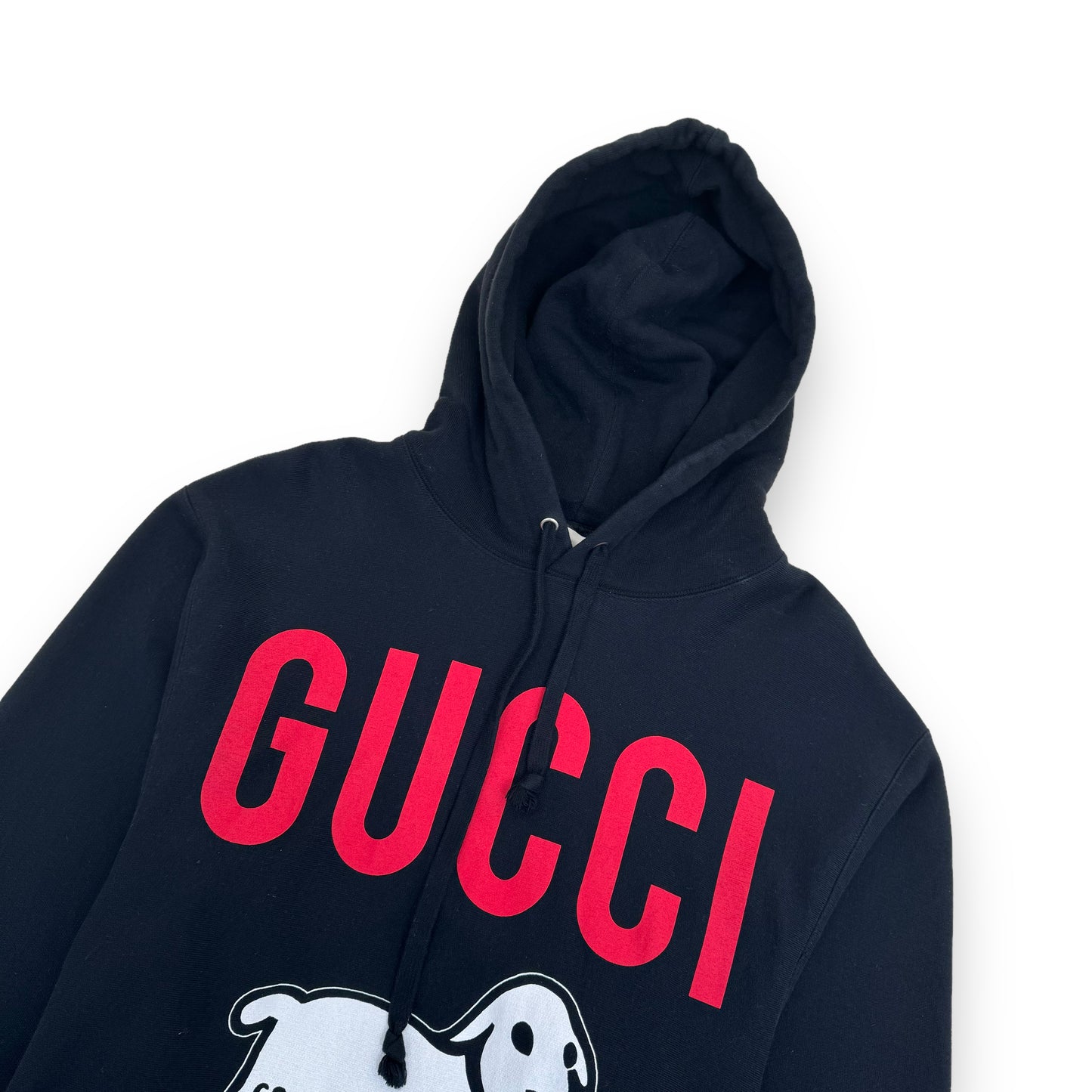 GUCCI LAMB-PRINT COTTON HOODED SWEATSHIRT BLACK L