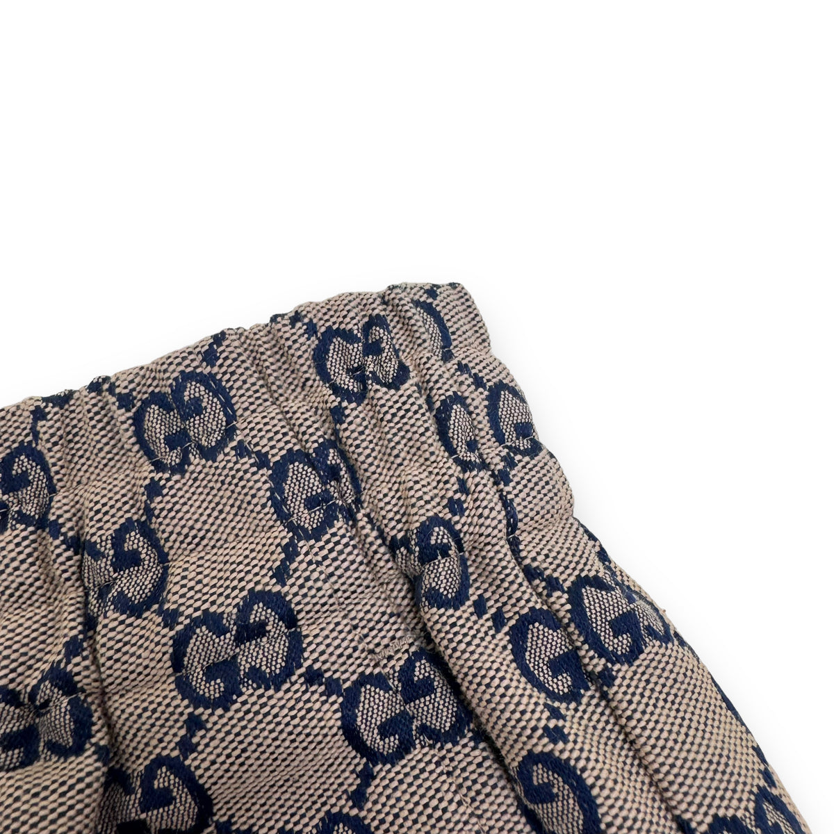 GUCCI GG CANVAS WITH LEATHER INTERLOCKING LOGO TROUSERS BEIGE S