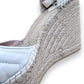 GUCCI MARMONT ESPADRILLE PLATFORM LEATHER HEELS WHITE UK8