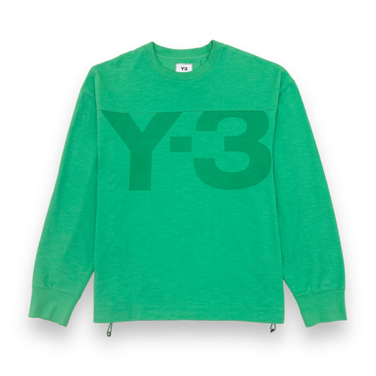 Y-3 Long-Sleeve Thick Logo T-shirt Green L