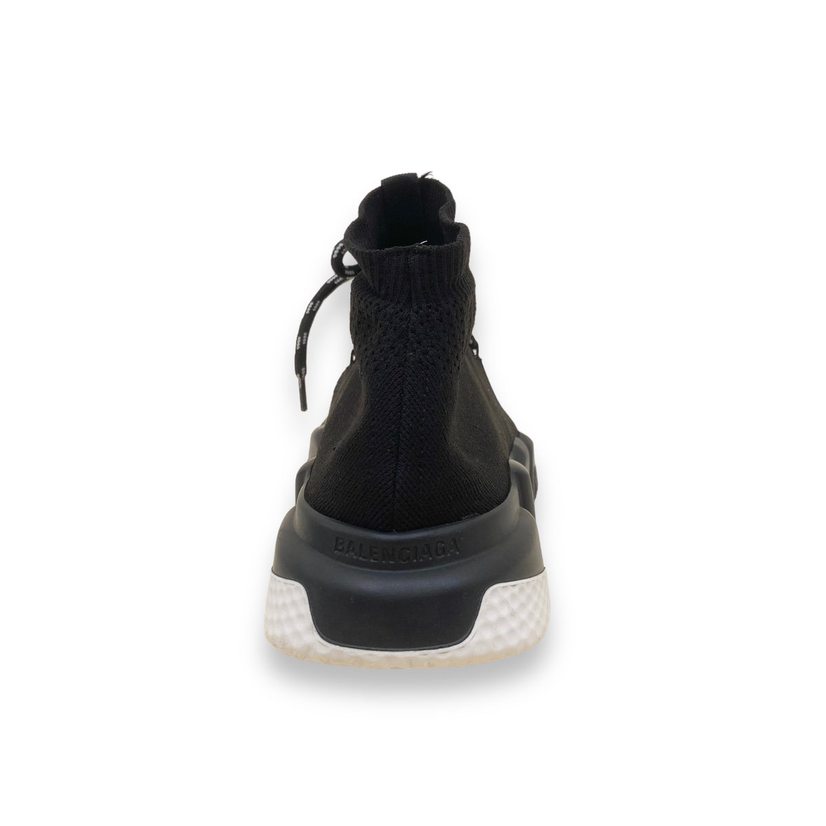 BALENCIAGA SPEED LACE UP SNEAKERS BLACK / WHITE UK8