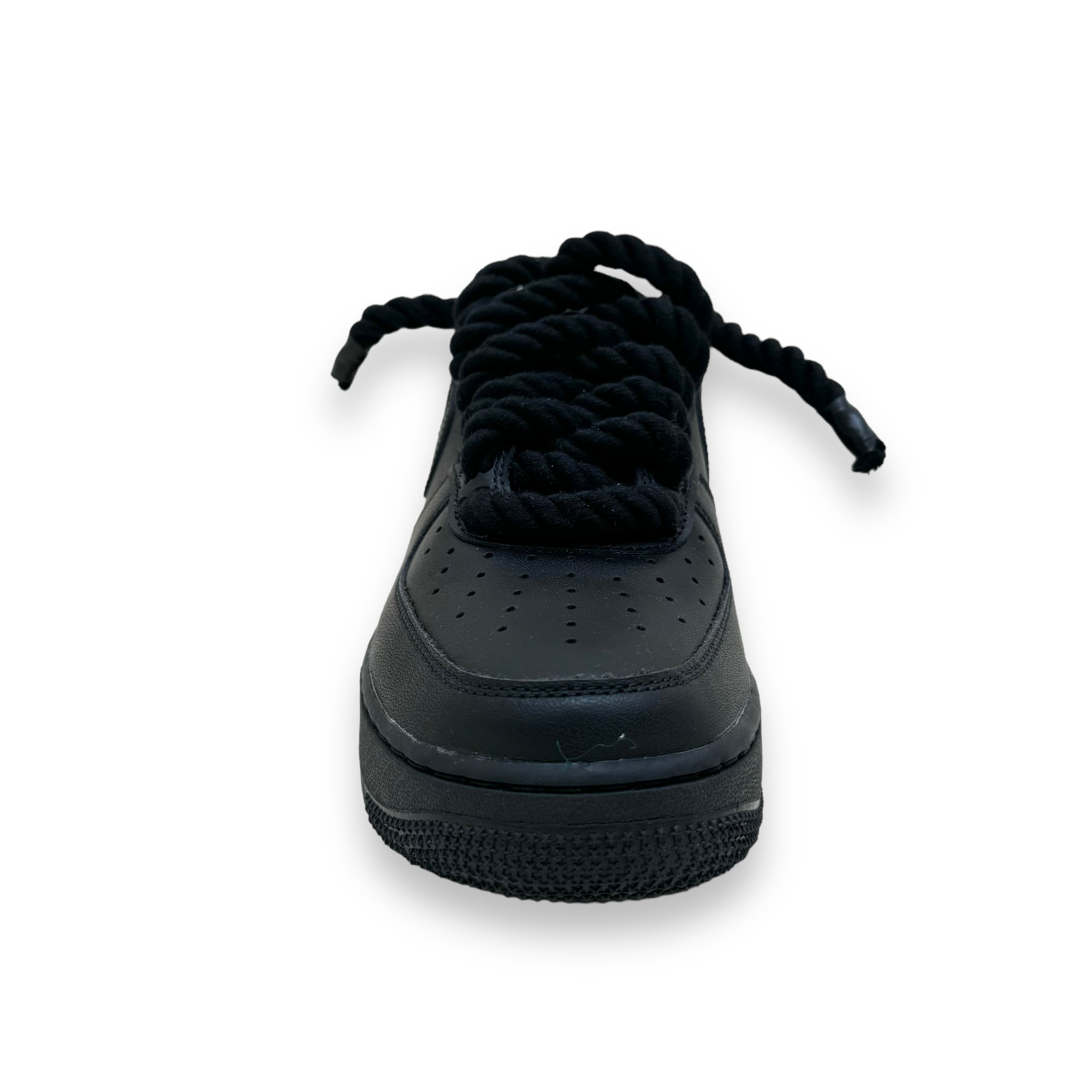 NIKE AF1 CUSTOMISED ROPE LACE SNEAKERS BLACK UK8.5