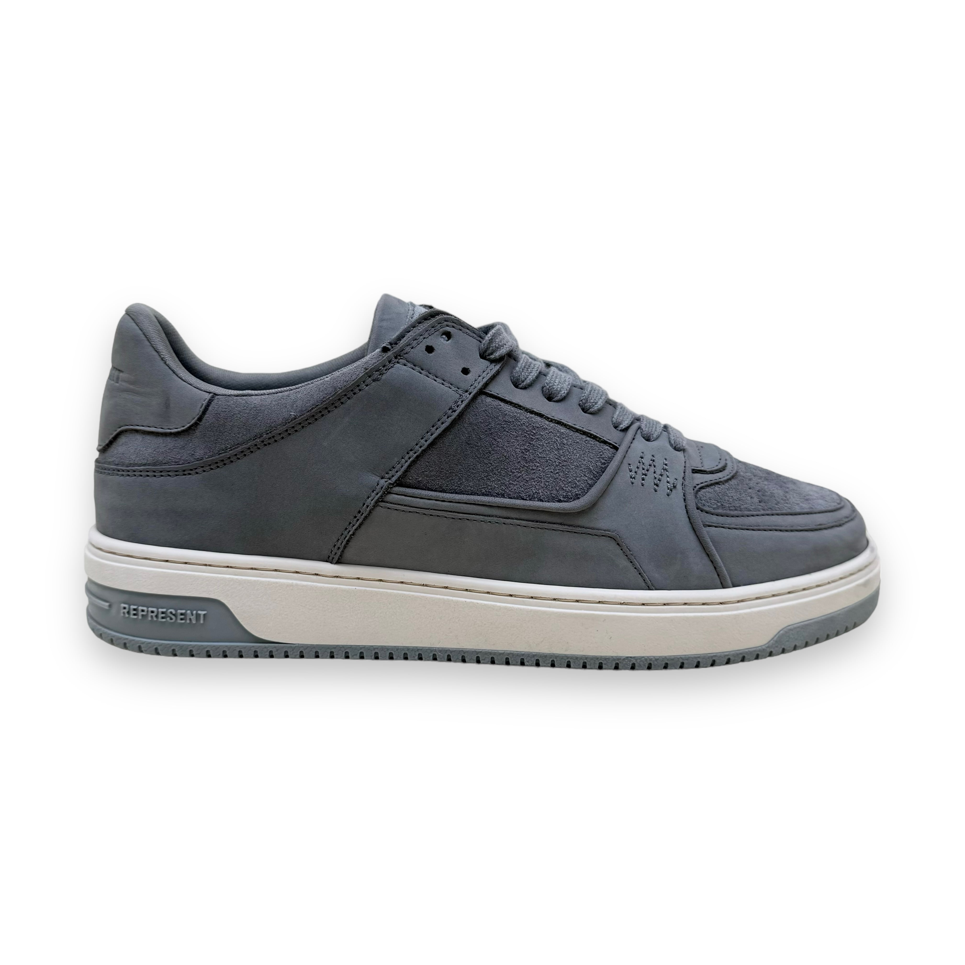 REPRESENT APEX LOW TOP SUEDE SNEAKERS GREY UK12