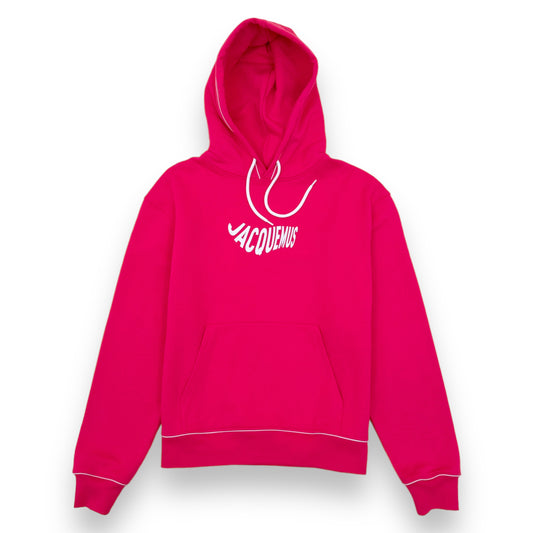 JACQUEMUS COTTON LOGO HOODIE PINK L