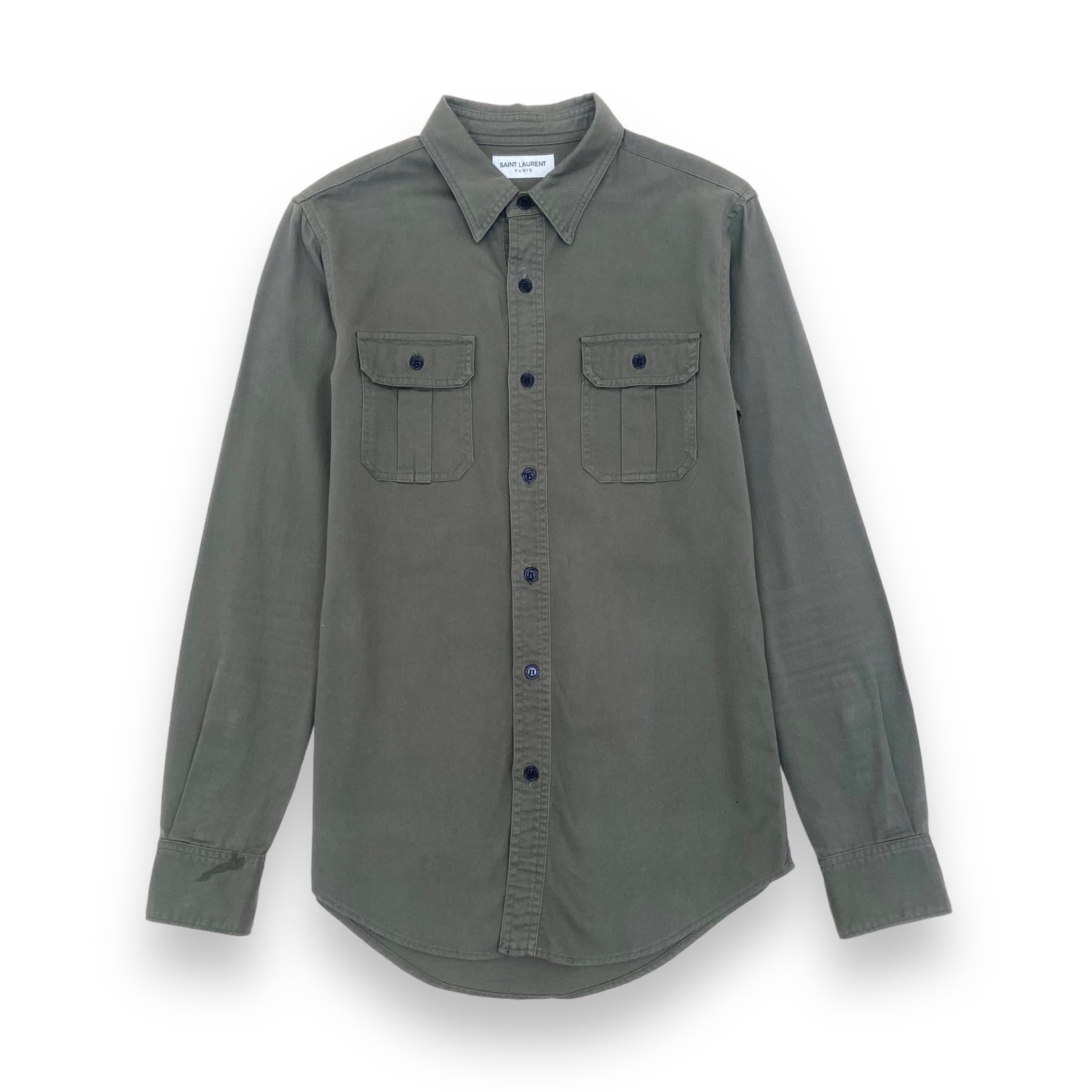 SAINT LAURENT JAPANESE DENIM SHIRT GREEN S
