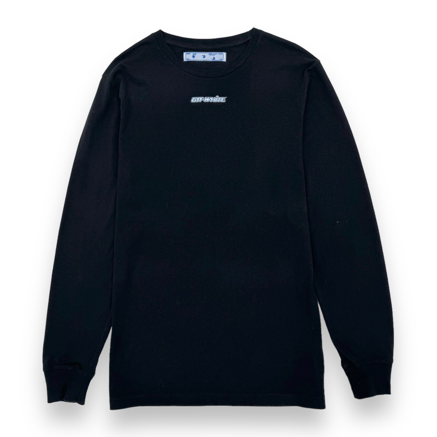 OFF-WHITE LONG-SLEEVE COTTON MARKER T-SHIRT BLACK / BLUE L