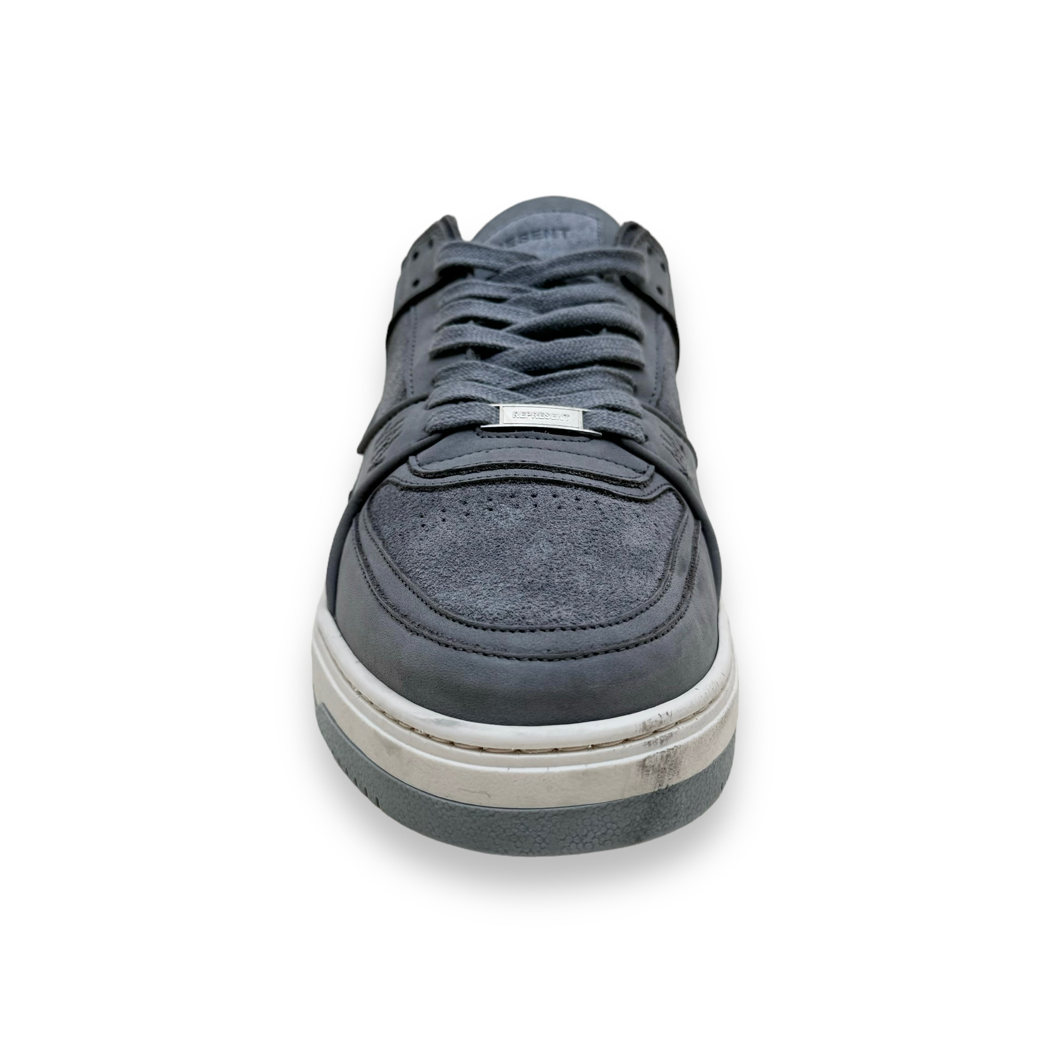 REPRESENT APEX LOW TOP SUEDE SNEAKERS GREY UK12