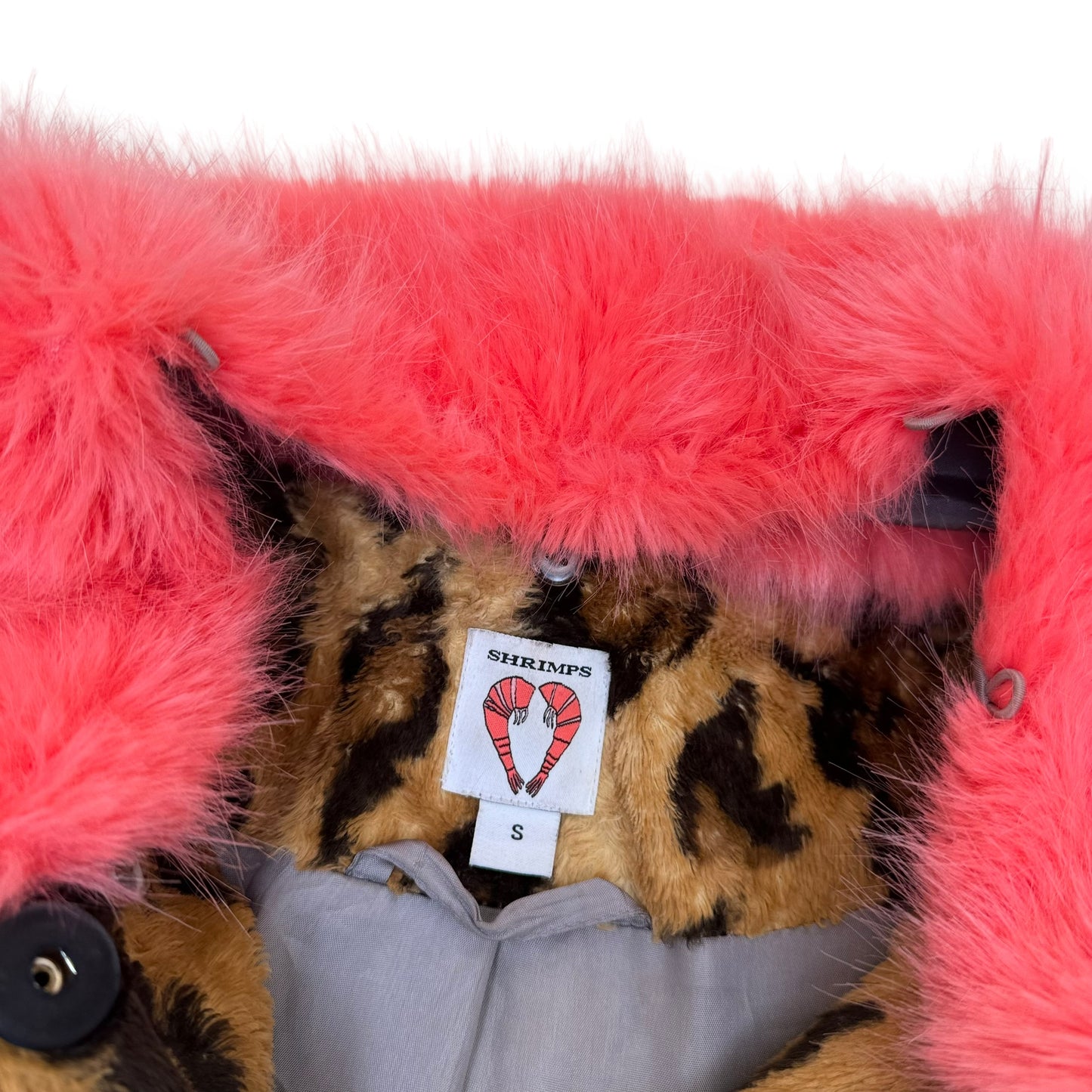 SHRIMPS PAPA PUSS FAUX FUR COAT PINK / BROWN S