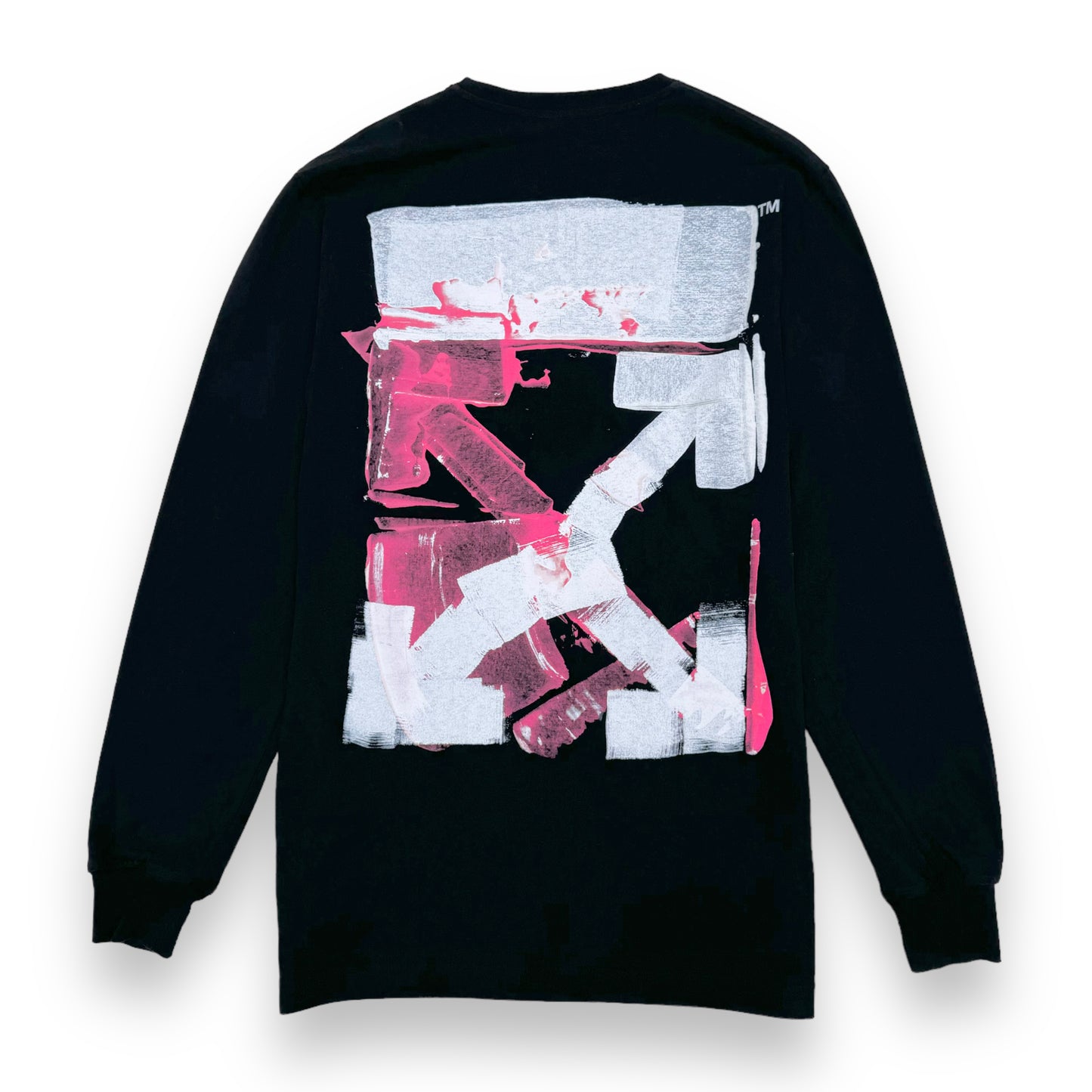 OFF-WHITE ACRYLIC ARROW LONG-SLEEVE T-SHIRT BLACK / FUCHSIA L