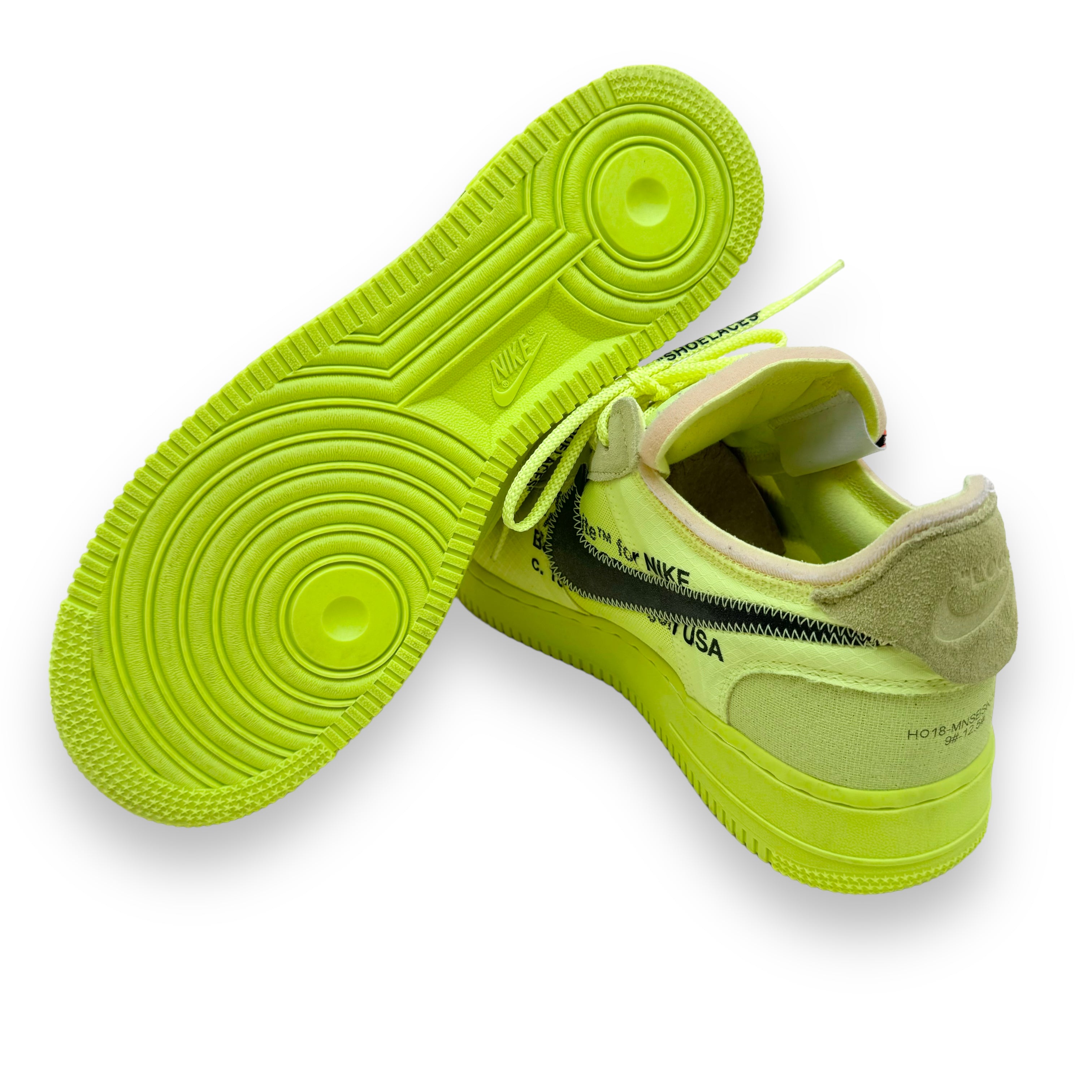 NIKE AIRFORCE 1 LOW X OFF-WHITE SNEAKERS VOLT UK8.5