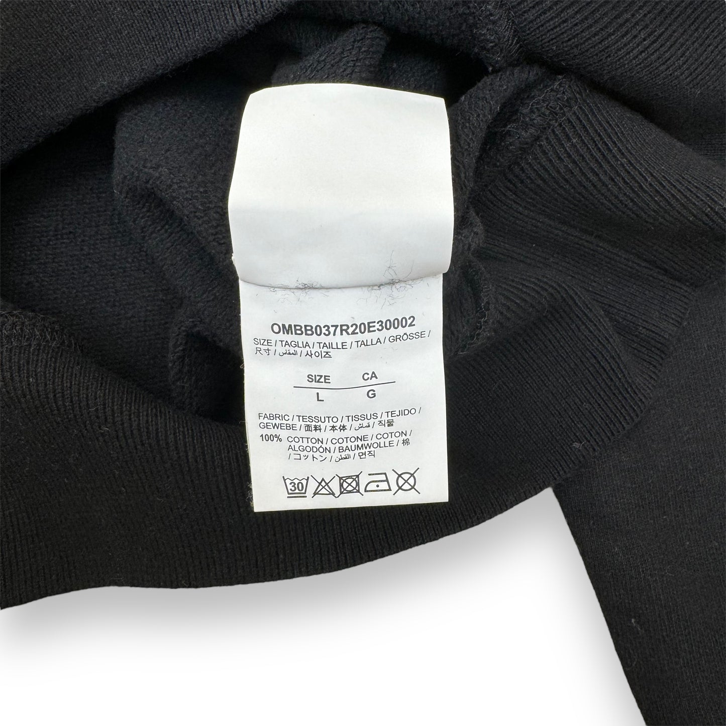 OFF-WHITE OVERSIZED TAPE HOODIE BLACK L