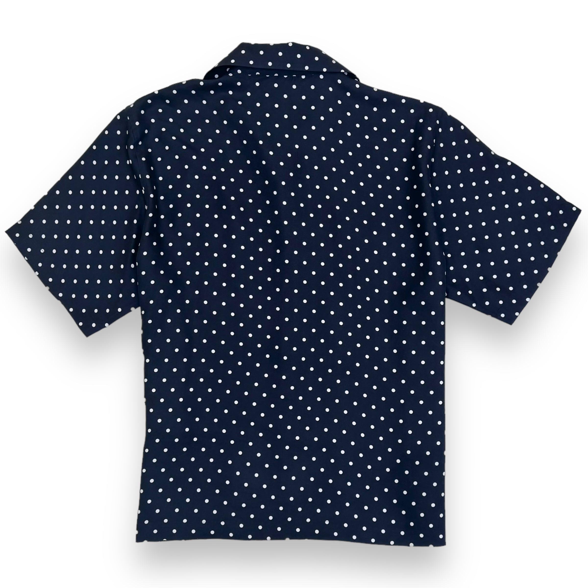 AMIRI SILK TWILL SHORT SLEEVE POLKADOT SHIRT BLACK M