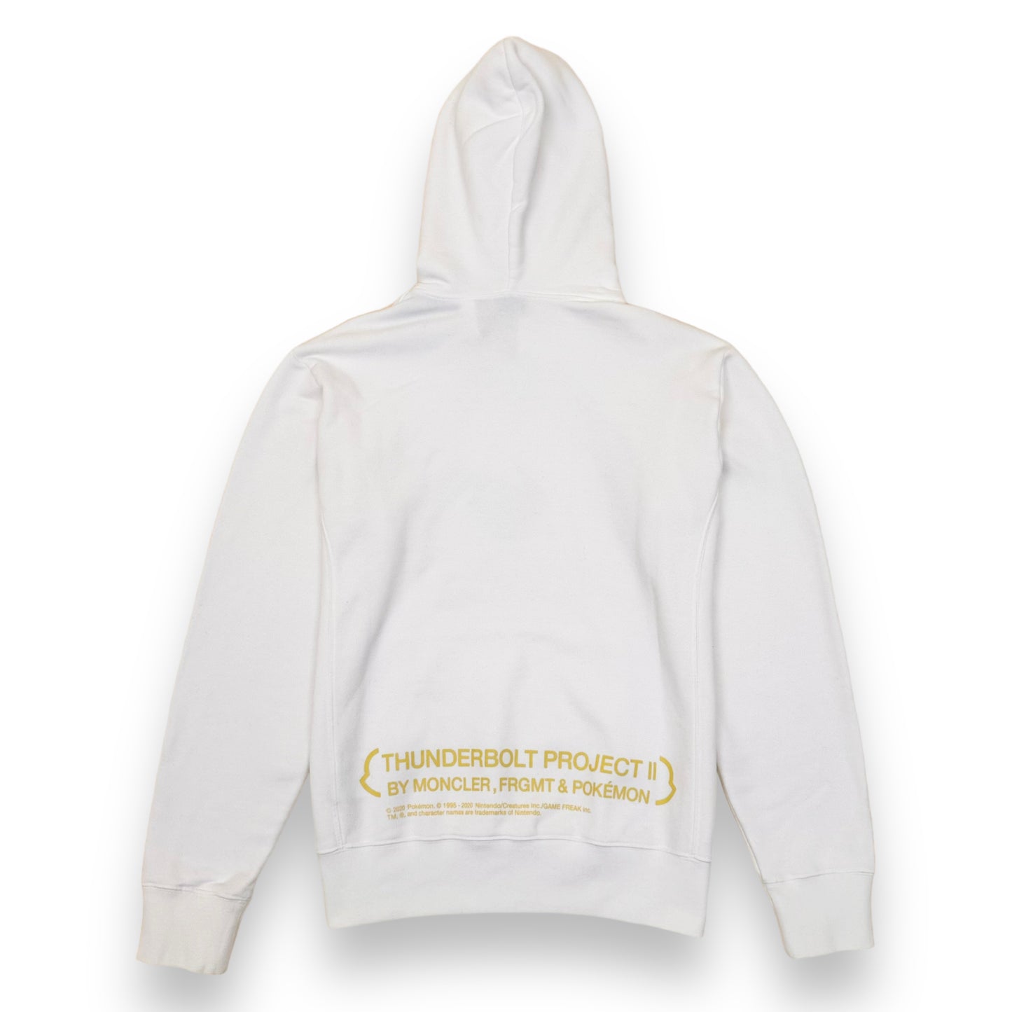 MONCLER GENIUS FRAGMENT PIKACHU PRINT PULLOVER HOODIE WHITE M