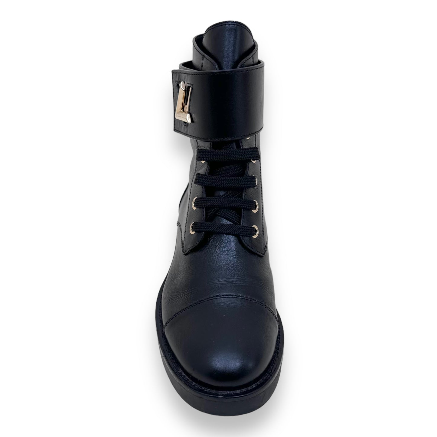 LOUIS VUITTON WONDERLAND FLAT RANGER CALF LEATHER BOOTS BLACK UK4.5