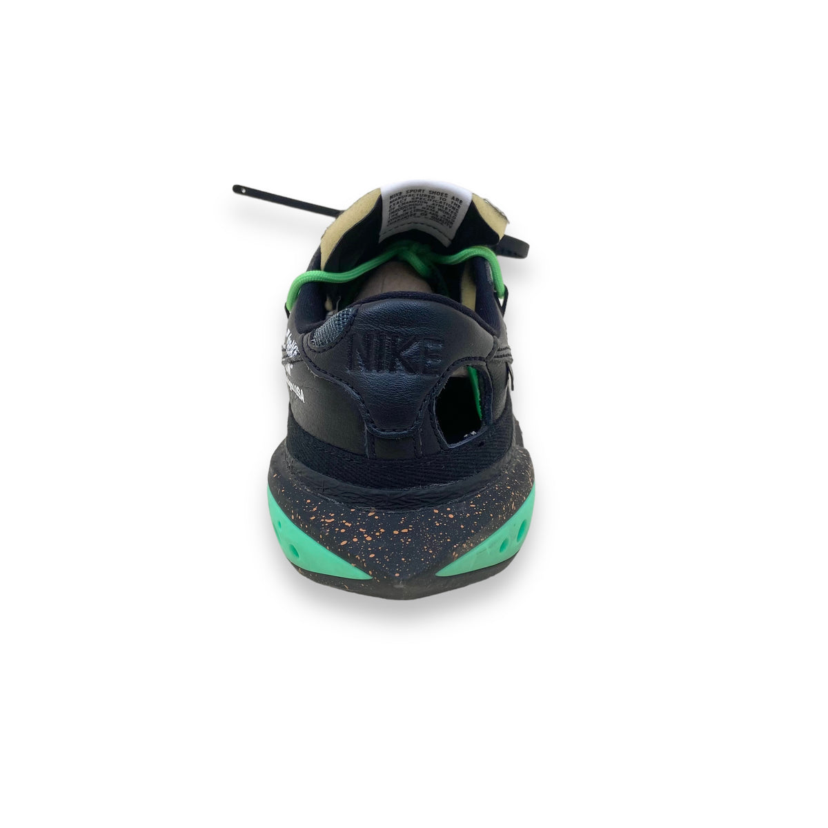 NIKE BLAZER LOW X OFF-WHITE ‘77 SNEAKERS BLACK ELECTRO GREEN UK8