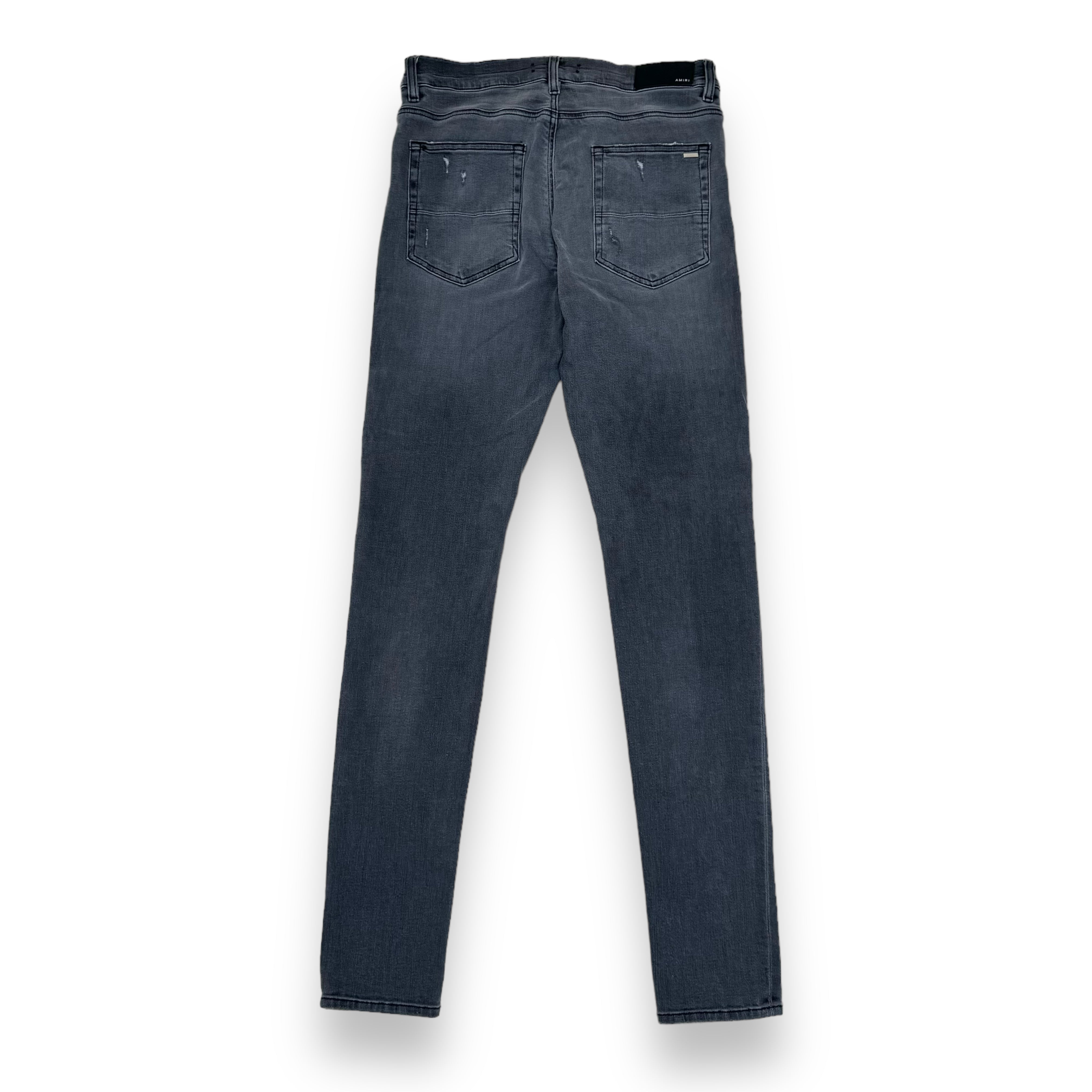 AMIRI DISTRESSED SKINNY DENIM JEANS GREY 34W