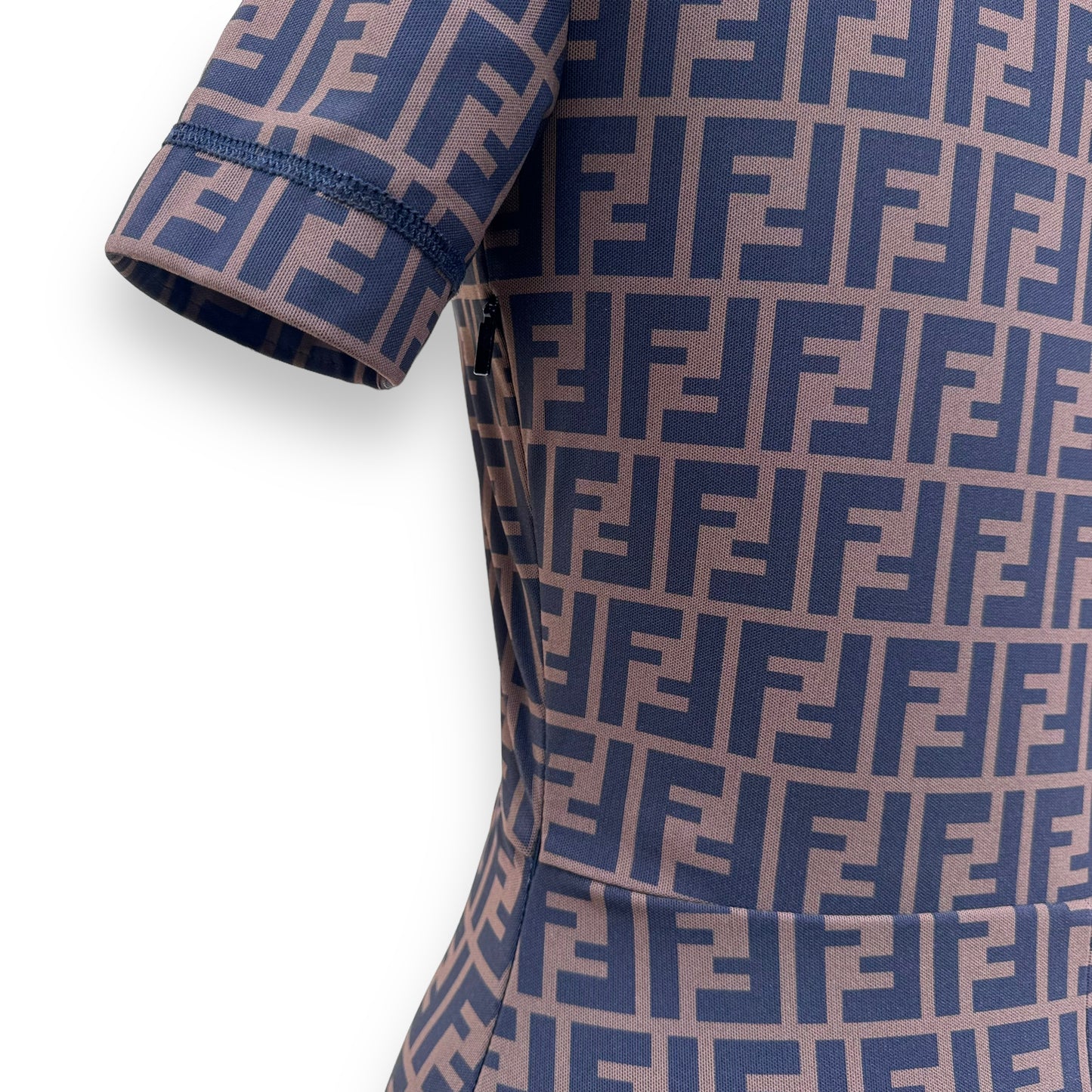 FENDI FF PRINTED LOGO COCKTAIL DRESS UK6