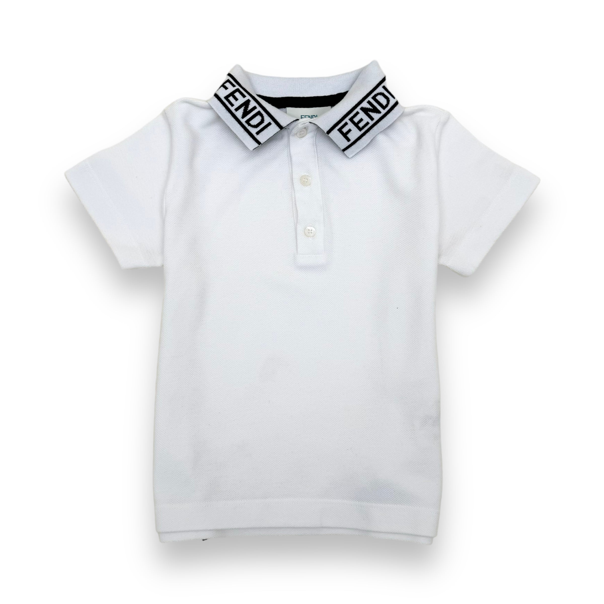 FENDI COTTON POLO SHIRT WHITE AGE4