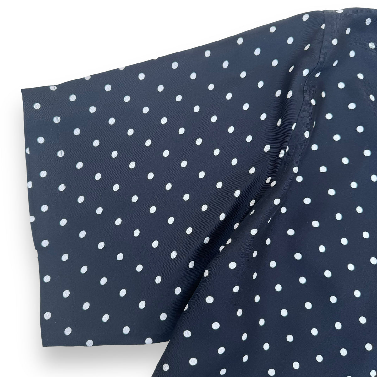 AMIRI SILK TWILL SHORT SLEEVE POLKADOT SHIRT BLACK M