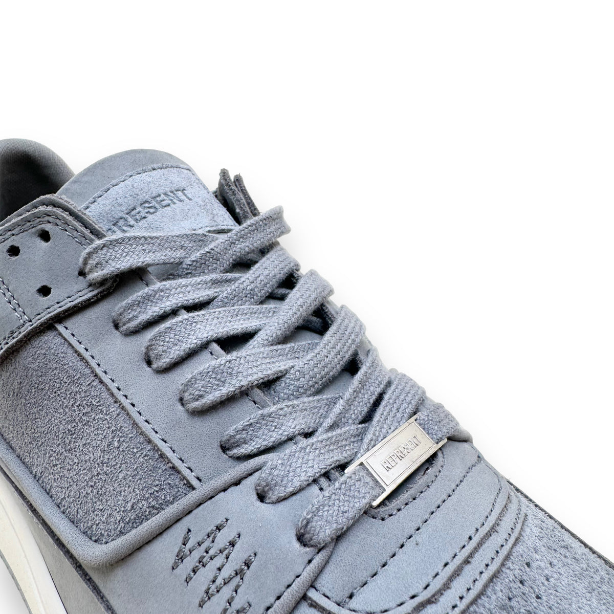 REPRESENT APEX LOW TOP SUEDE SNEAKERS GREY UK12