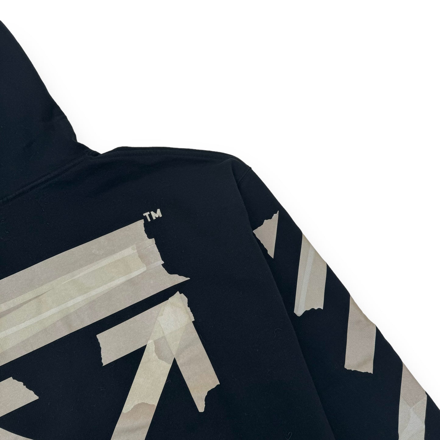 OFF-WHITE OVERSIZED TAPE HOODIE BLACK L