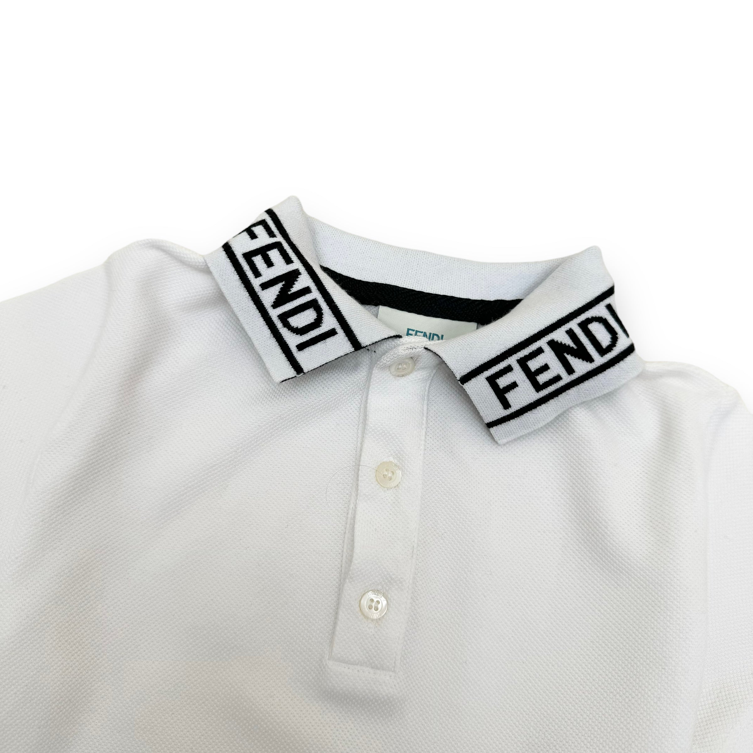 FENDI COTTON POLO SHIRT WHITE AGE4