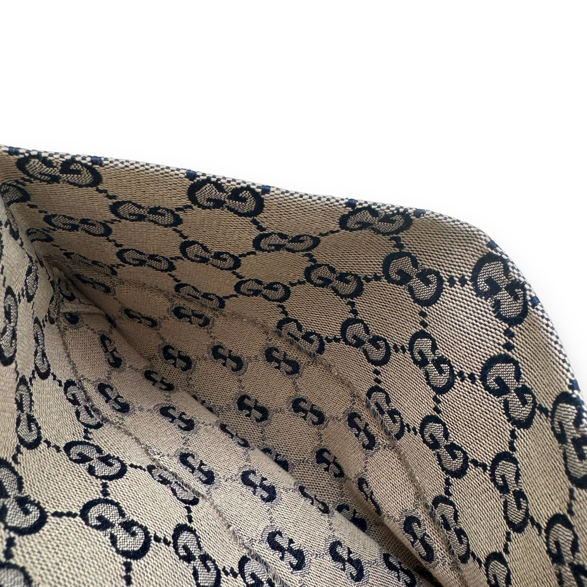 GUCCI GG CANVAS WITH LEATHER INTERLOCKING LOGO TROUSERS BEIGE S