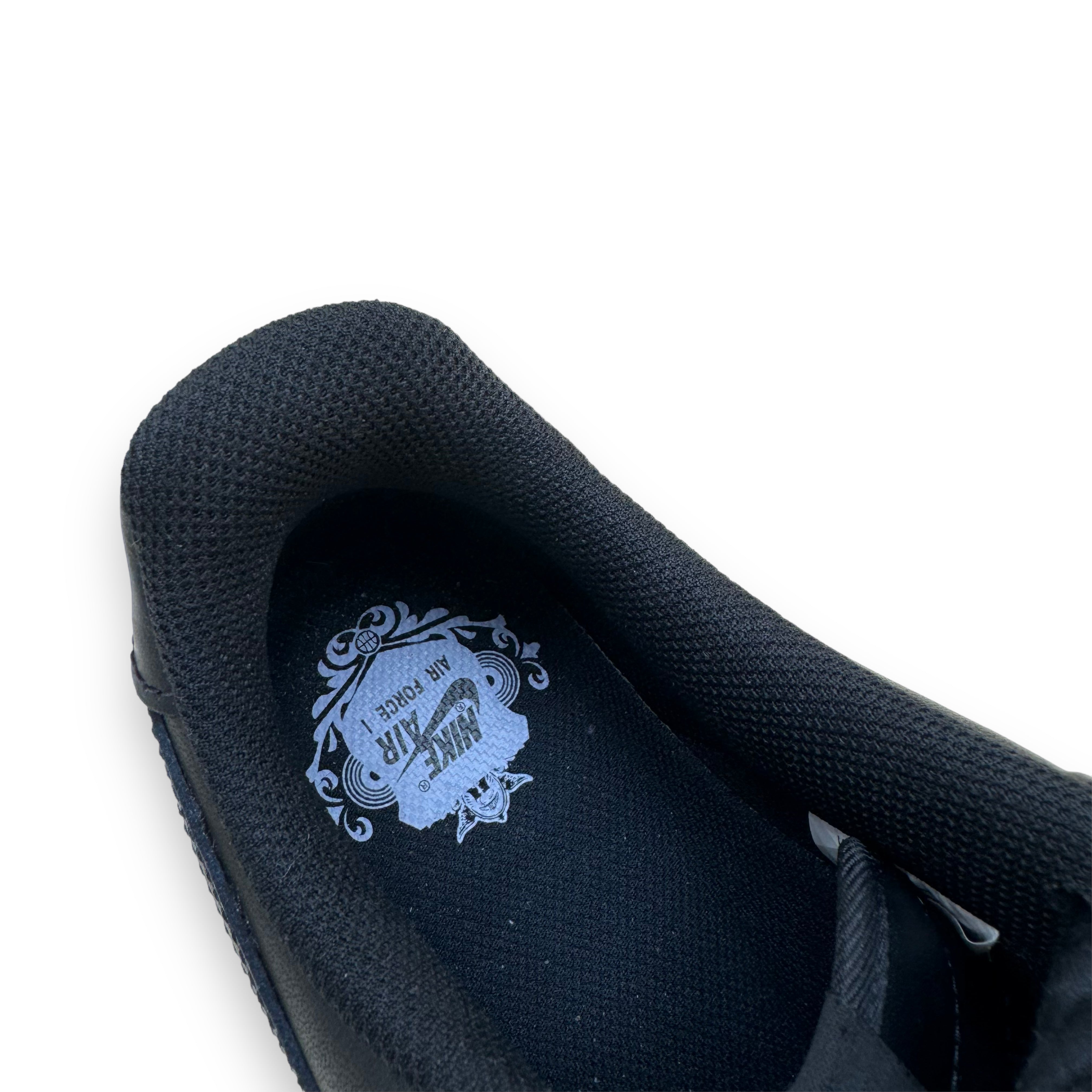 NIKE AF1 CUSTOMISED ROPE LACE SNEAKERS BLACK UK8.5