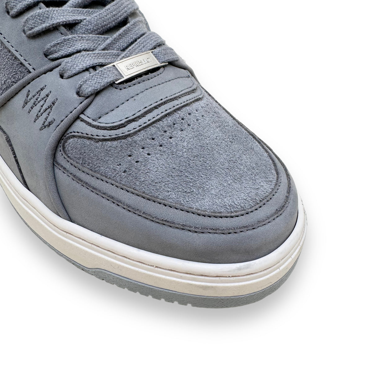 REPRESENT APEX LOW TOP SUEDE SNEAKERS GREY UK12