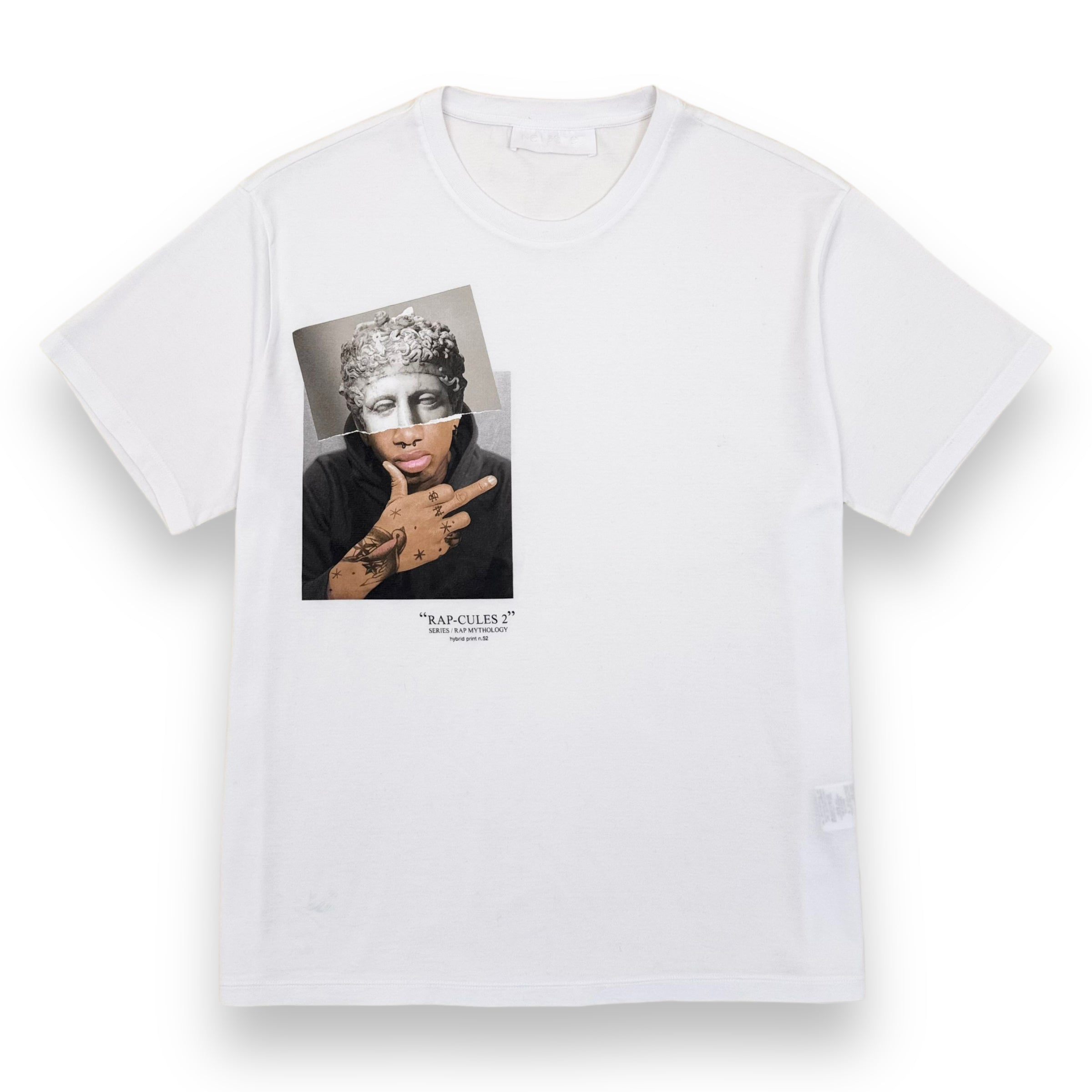 NEIL BARRETT COTTON ‘RAP CULES 2’ T-SHIRT WHITE L