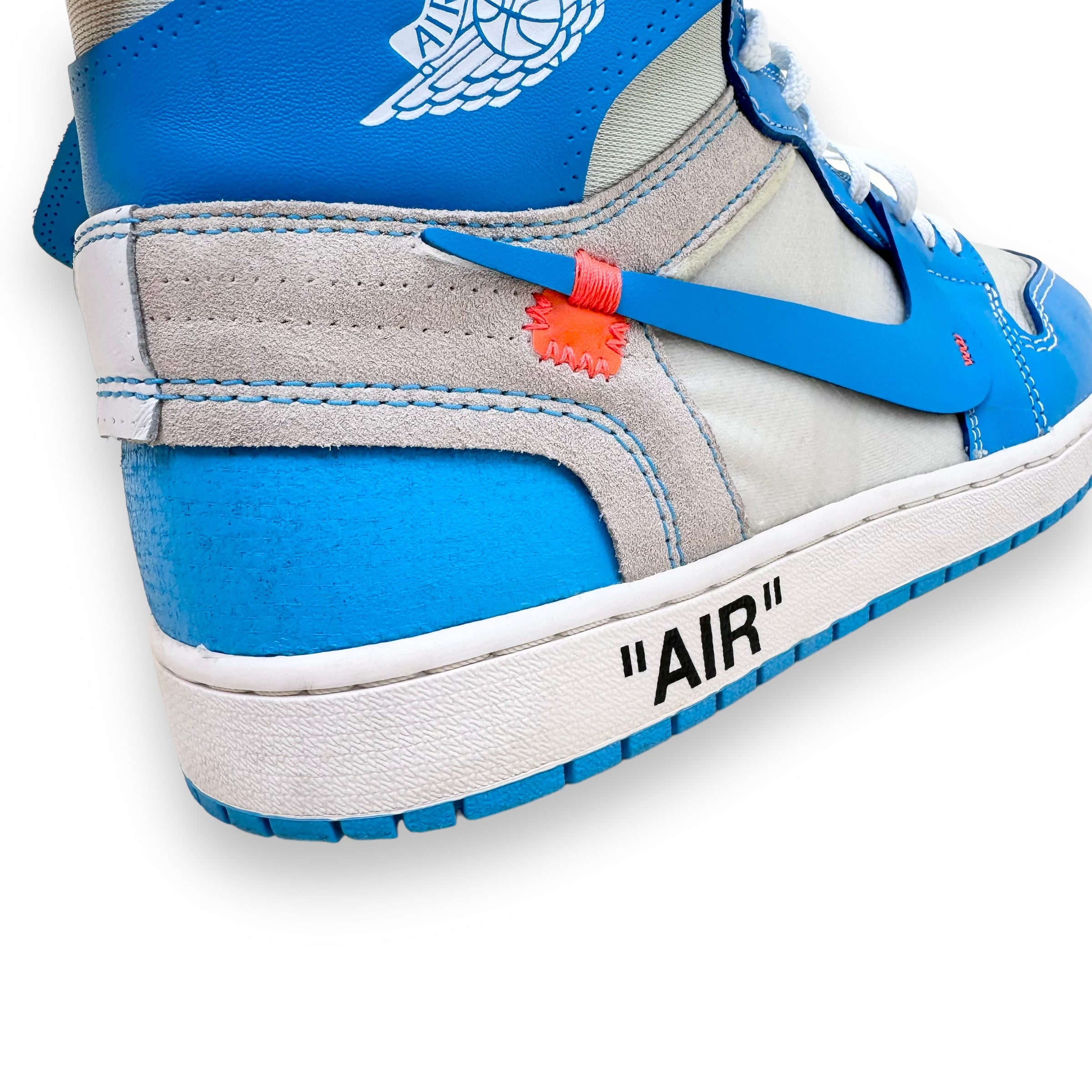 NIKE X OFF-WHITE JORDAN 1 HIGH UNIVERSITY BLUE UNC SNEAKER UK11