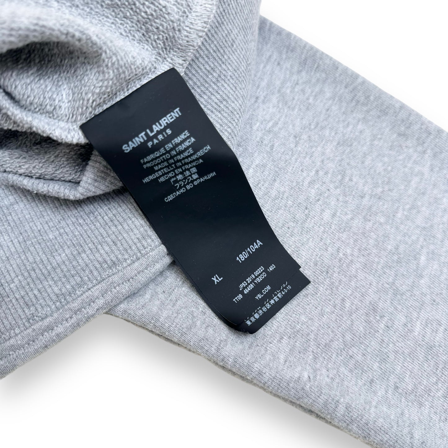 SAINT LAURENT RIVE GAUCHE RINSE HOODIE GREY XL