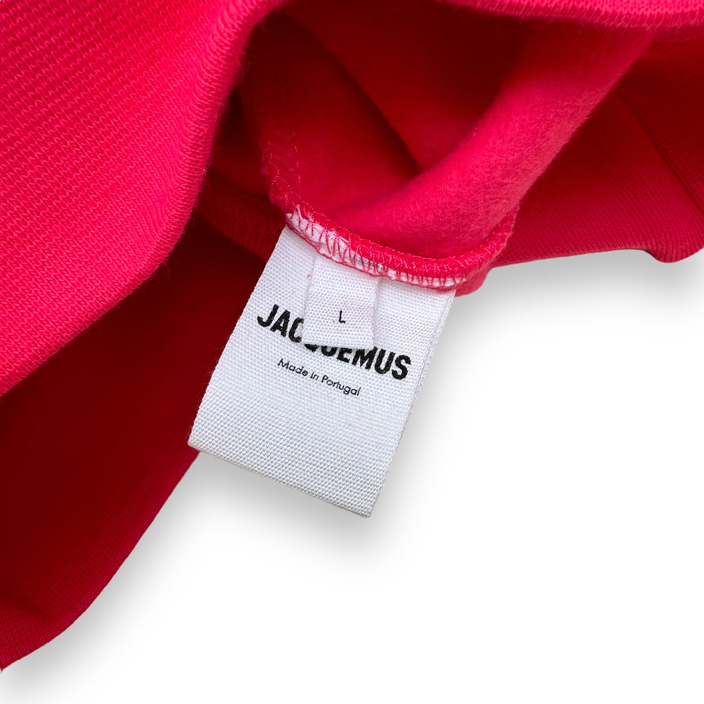 JACQUEMUS COTTON LOGO HOODIE PINK L