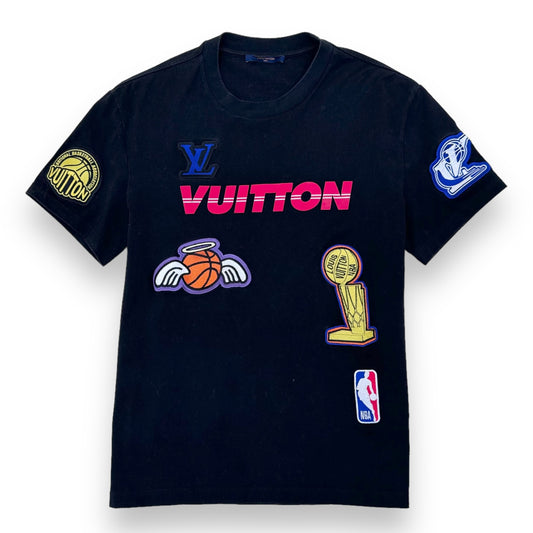 LOUIS VUITTON X NBA EMBROIDERED PATCH T-SHIRT BLACK L