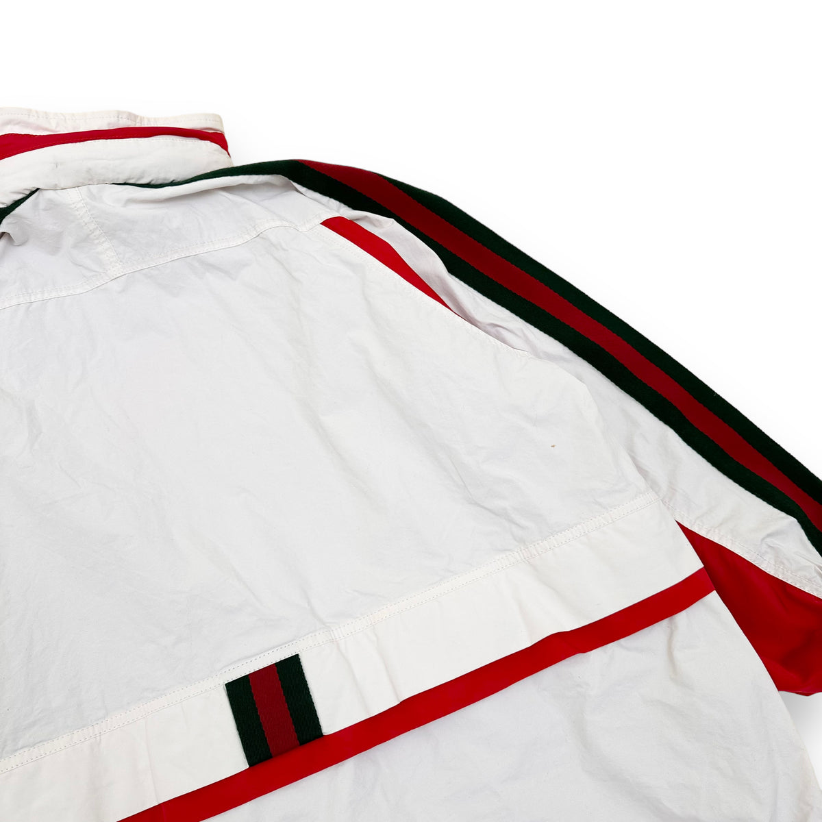 GUCCI COTTON CANVAS WINDBREAKER JACKET WHITE S
