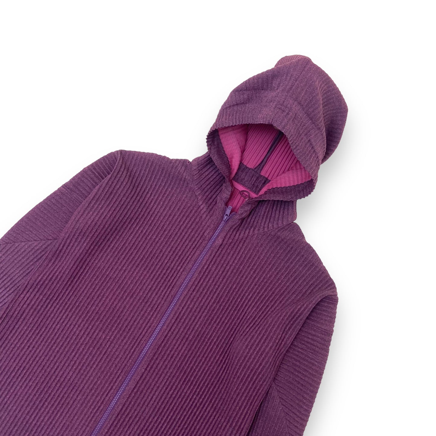 ISSEY MIYAKE HOMME PLISSÉ PLEATED HOODIE PURPLE XL