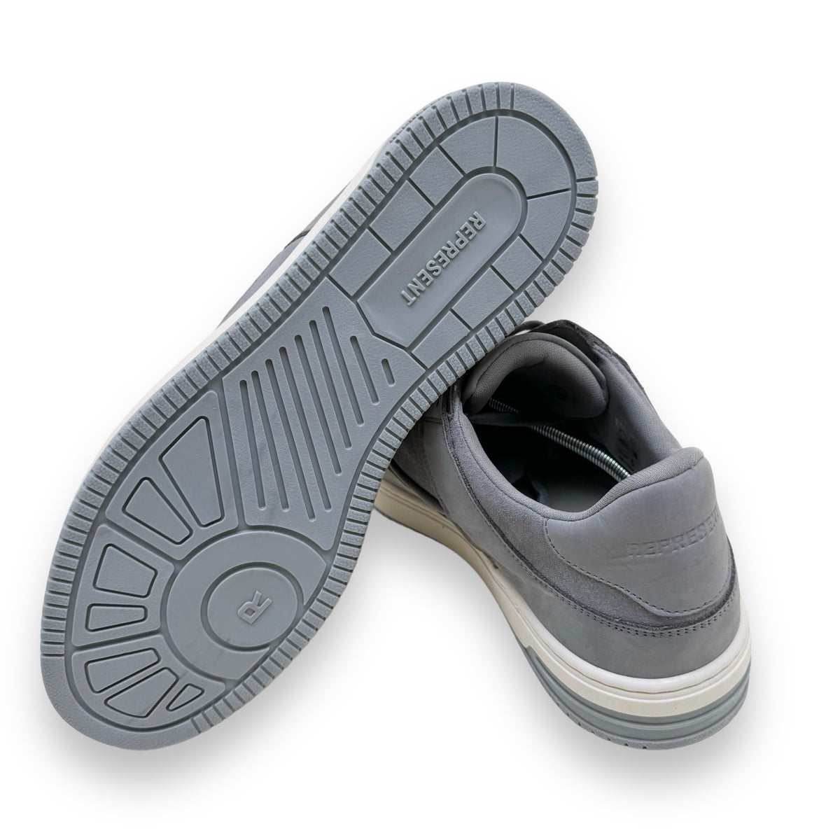 REPRESENT APEX LOW TOP SUEDE SNEAKERS GREY UK12