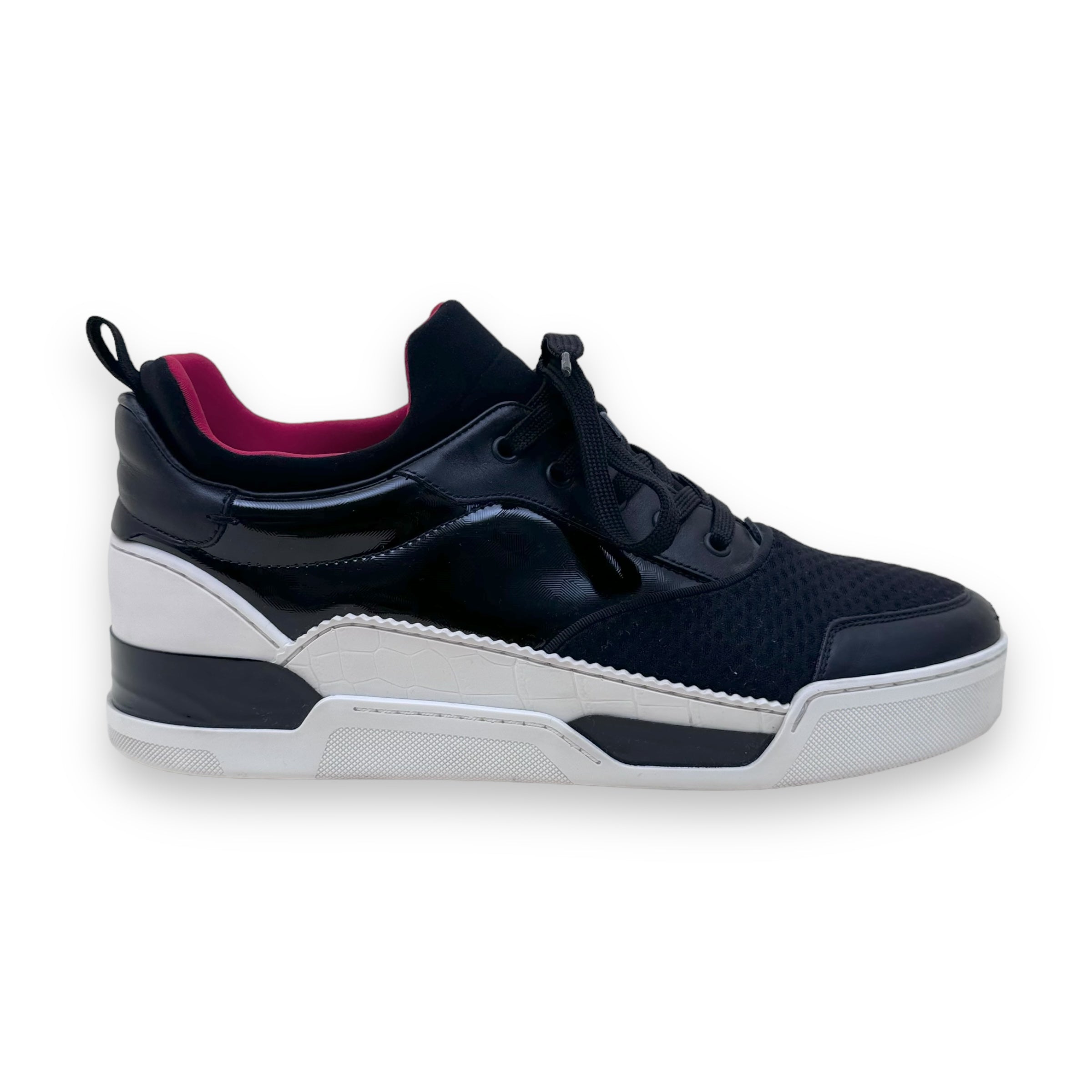 CHRISTIAN LOUBOUTIN AURELIEN LEATHER / MESH SNEAKER BLACK UK10