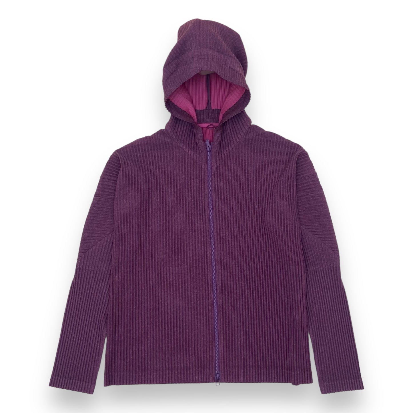 ISSEY MIYAKE HOMME PLISSÉ PLEATED HOODIE PURPLE XL